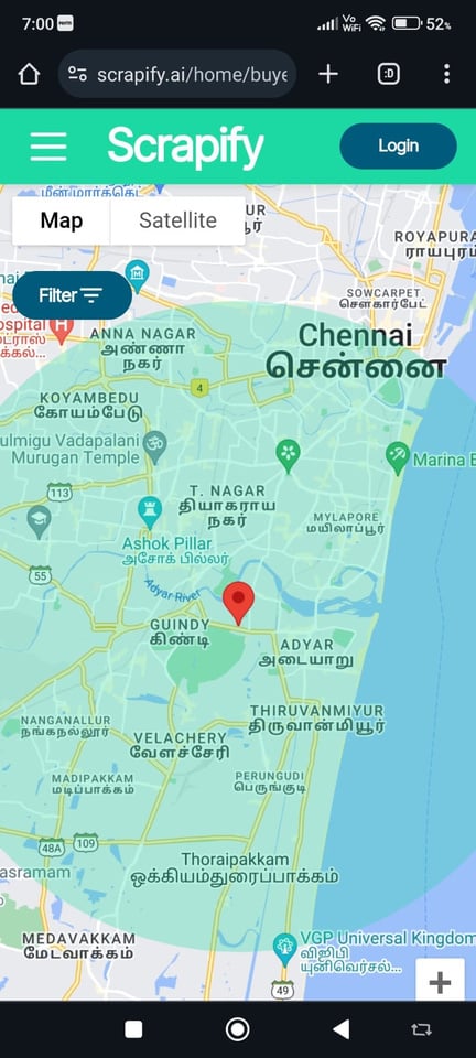 Scrapify.ai Mobile App Interface
